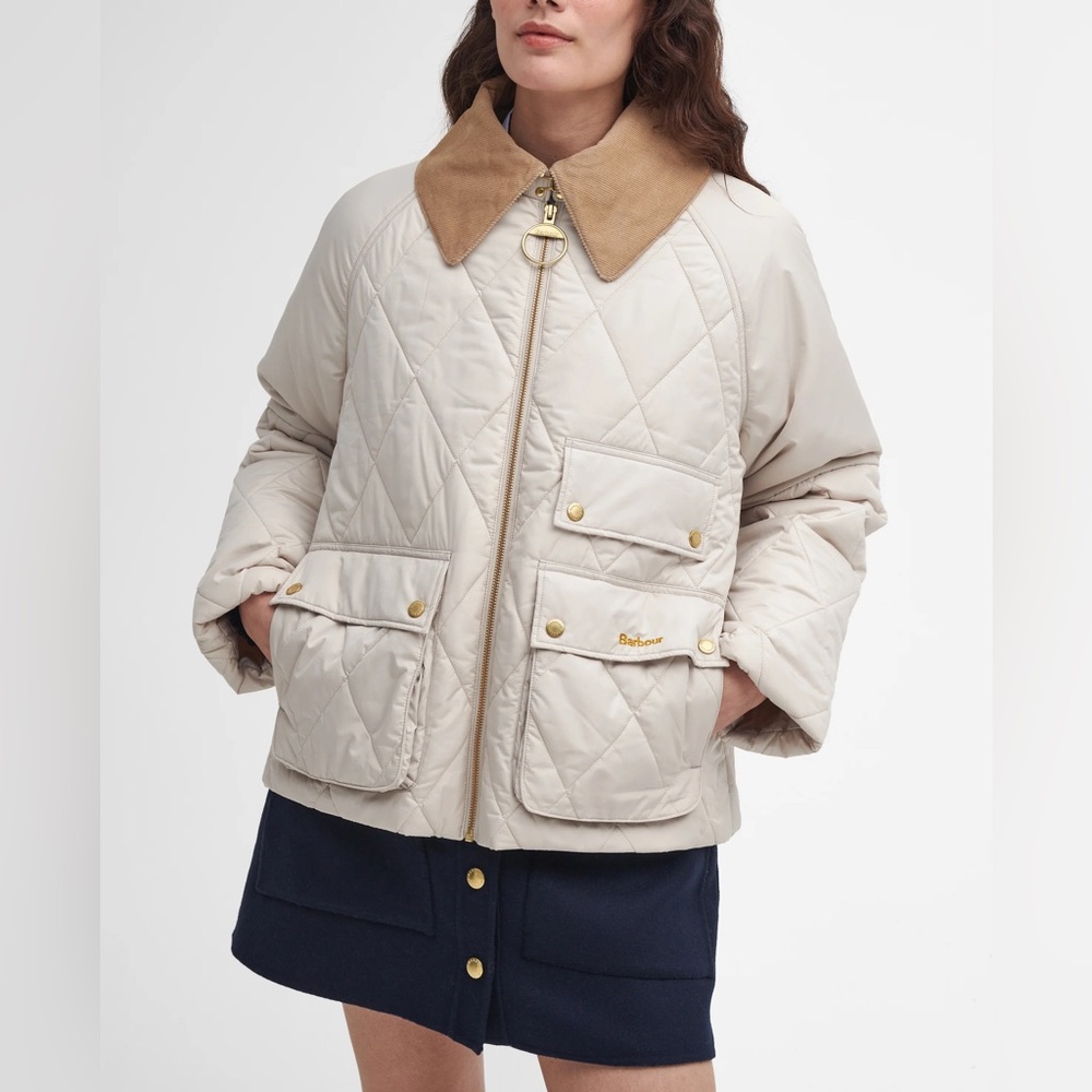 Barbour Milby quilt jacket in oatmeal - Picture 2 of 7